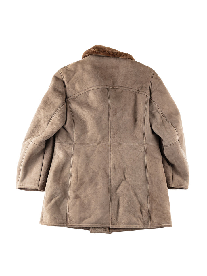 Vintage 80's Men Sheepskin Coat in BeigeVN248