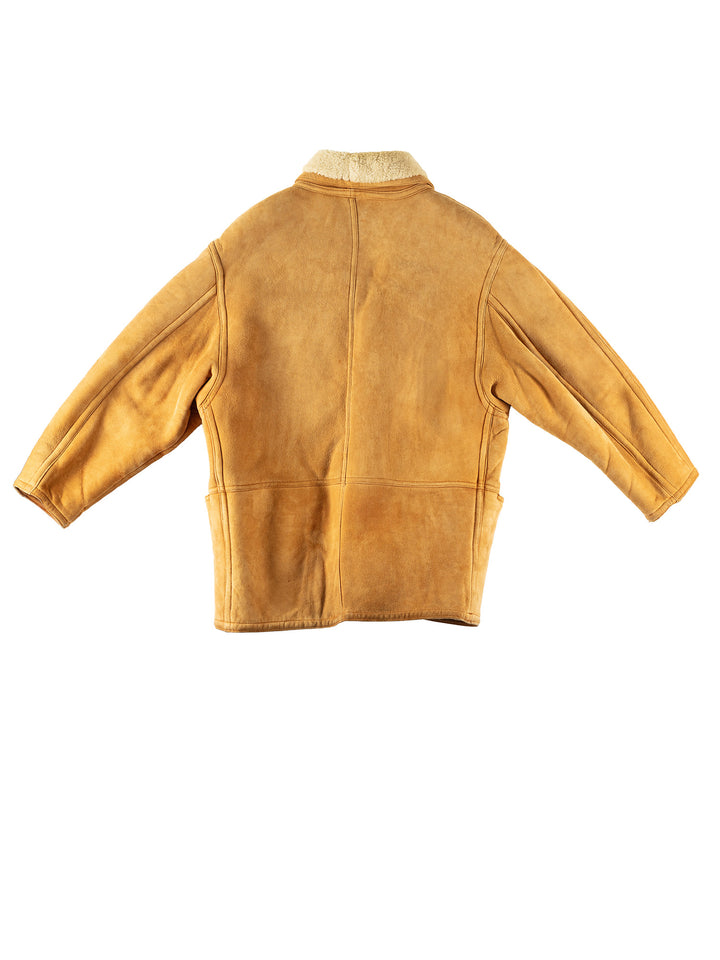 Vintage 80's Men Sheepskin Coat in BrownVN198