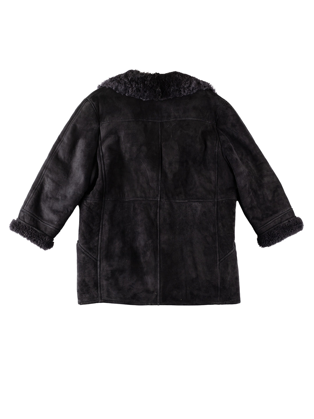 Vintage 80's Men Sheepskin Coat in BlackVN353