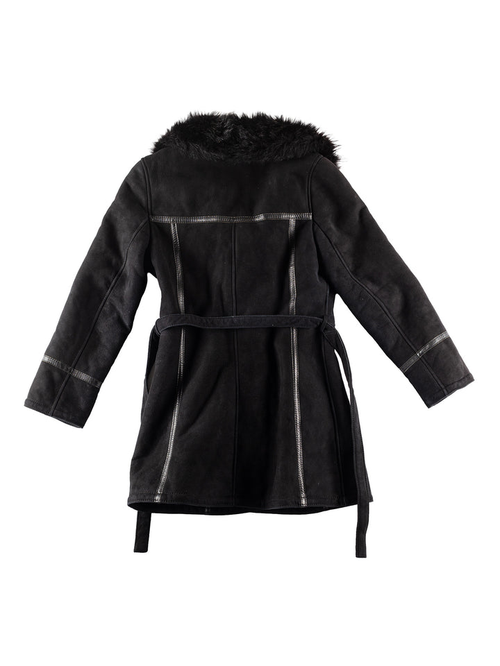 Vintage 70's Women Sheepskin Coat in BlackMN243