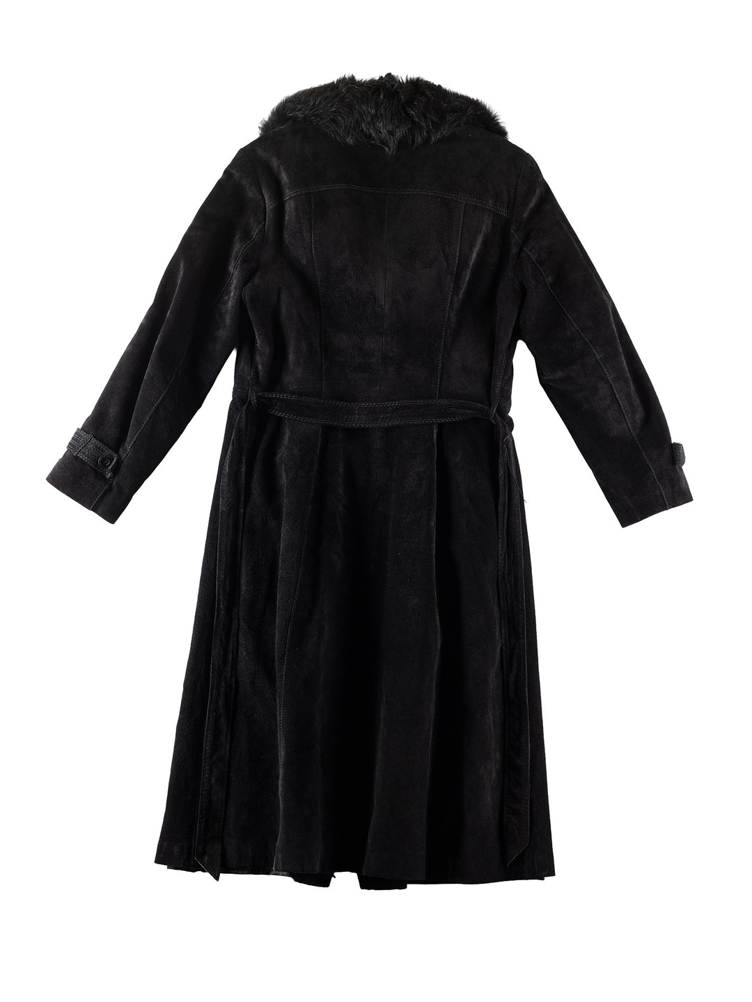 Vintage 70's Women Suede Coat in BlackMN257