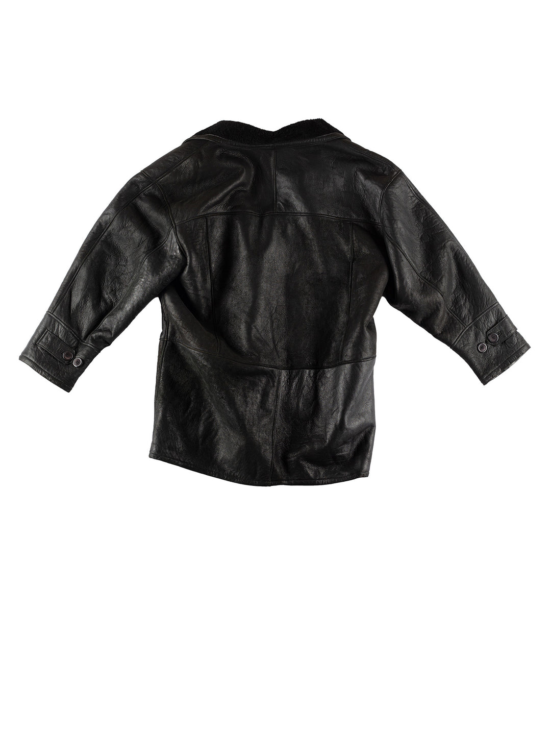Vintage 80's Men Sheepskin Coat in BlackVN502