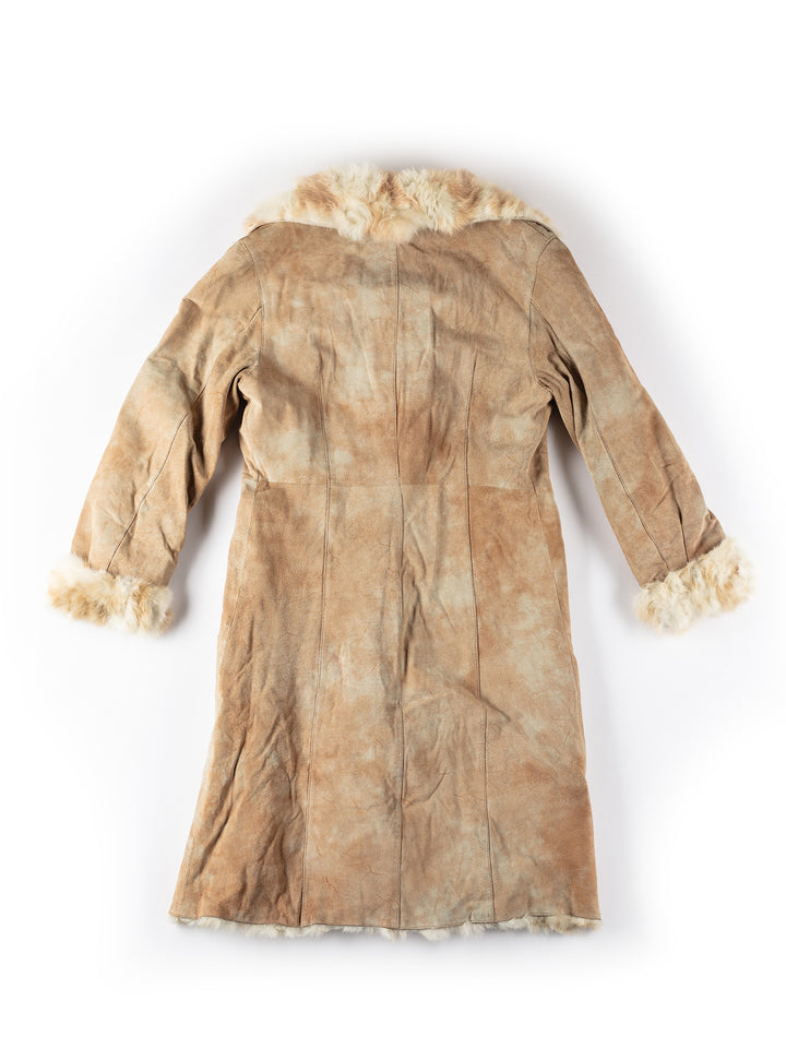 Vintage 70's Women Fur Coat in BeigeMN235