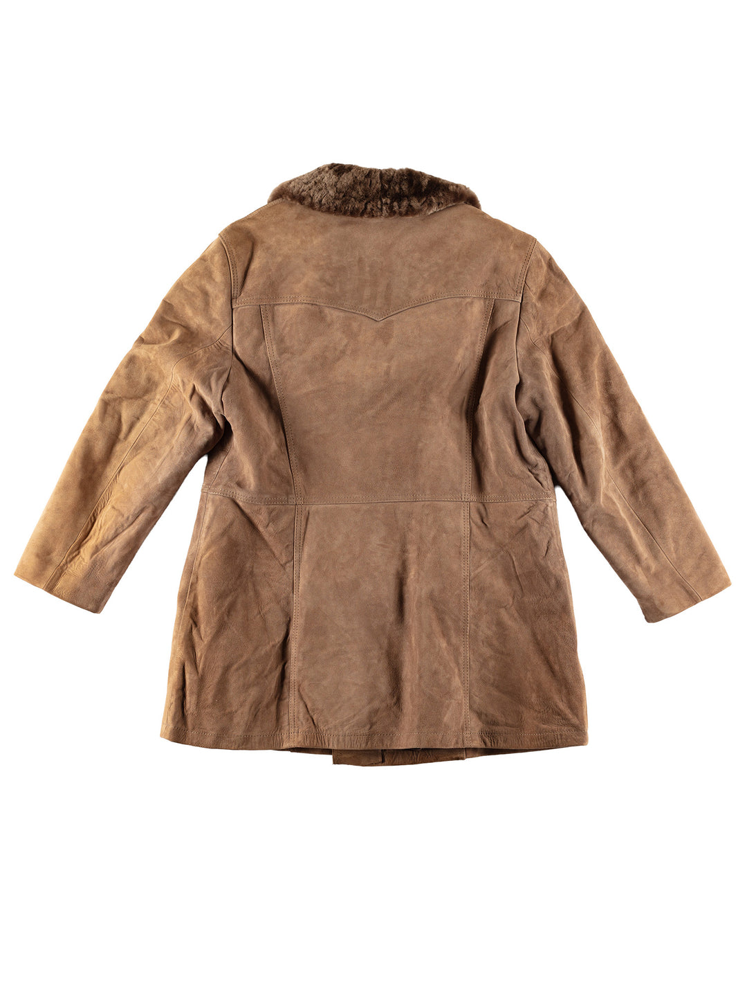Vintage 70's Men Faux Sheepskin Coat in BrownVN506