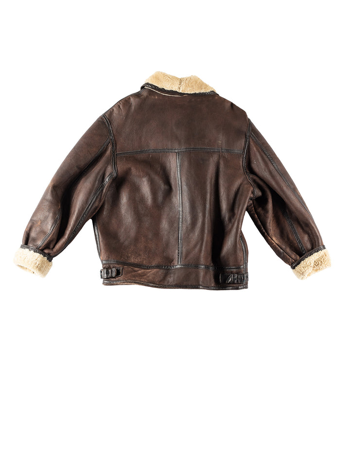 Vintage 80's Men Sherpa Jacket in BrownVN263