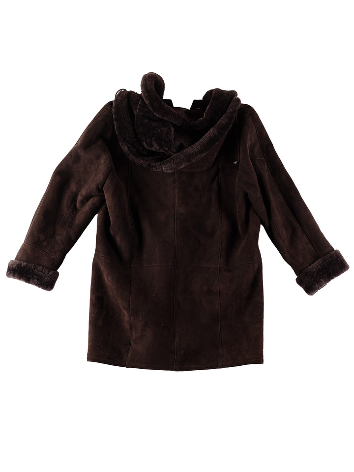 Vintage 80's Women Sheepskin Coat in BrownMN534