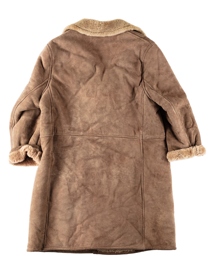 Vintage 80's Men Sheepskin Coat in BrownVN118
