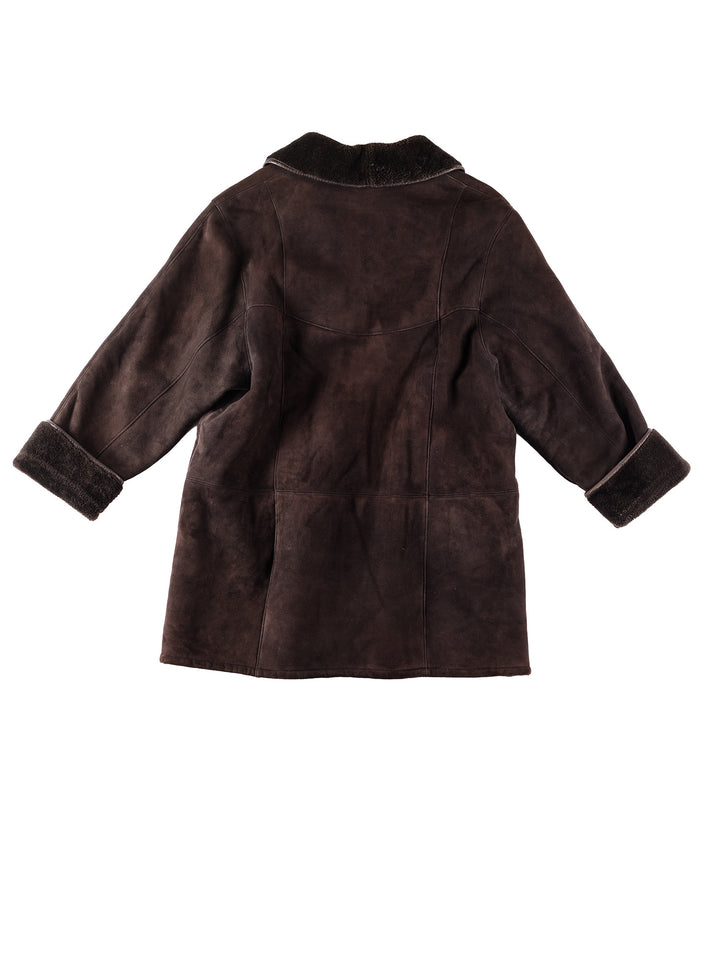 Vintage 90's Women Sheepskin Coat in BrownMN205