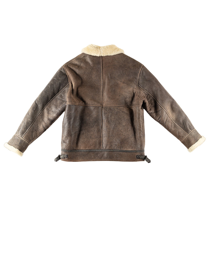 Vintage 80's Men Sheepskin Jacket in BrownVN257