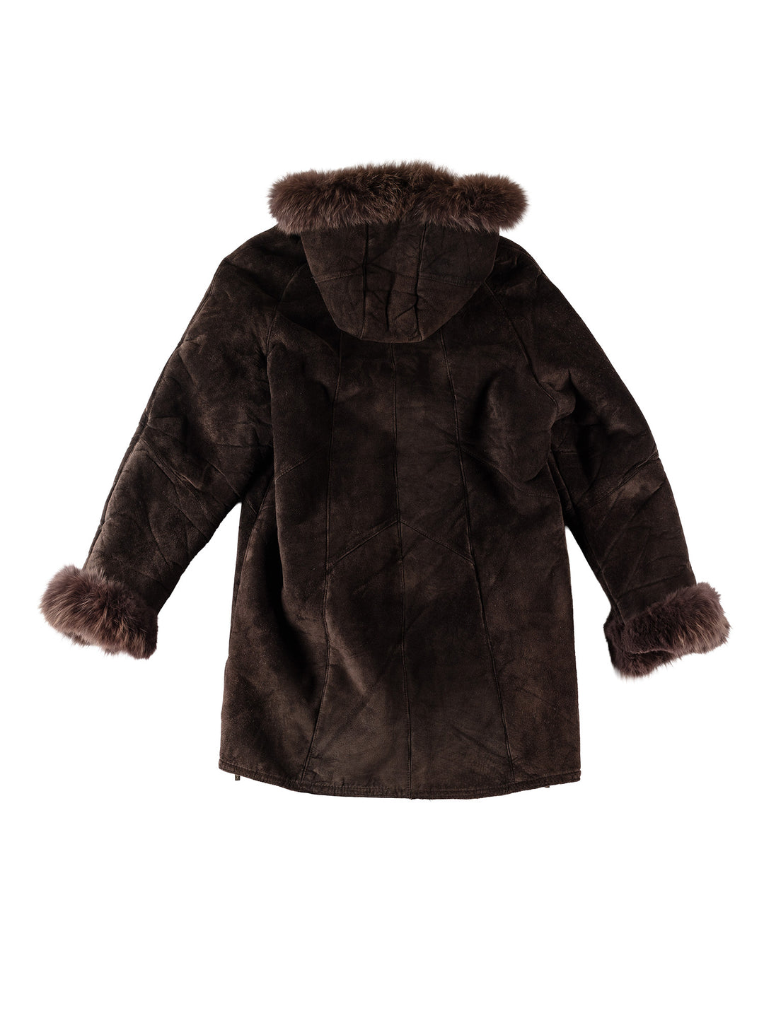 Vintage 70's Women Faux Sheepskin Coat in BrownMN512