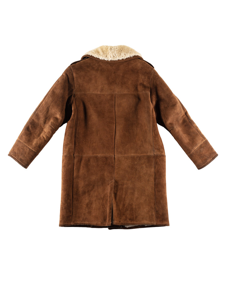 Vintage 80's Women Sheepskin Coat in BrownMN254