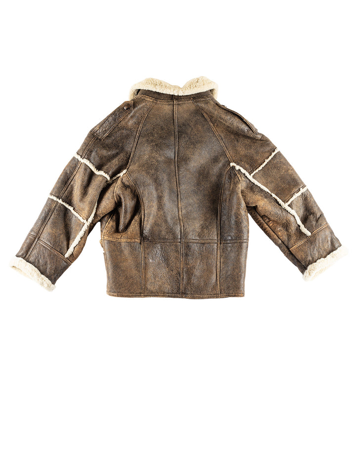 Vintage 80's Women Sheepskin Coat in BrownMN425