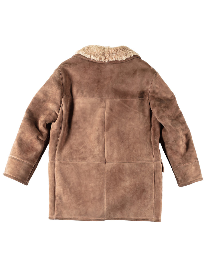 Vintage 80's Men Sheepskin Coat in BeigeVN135