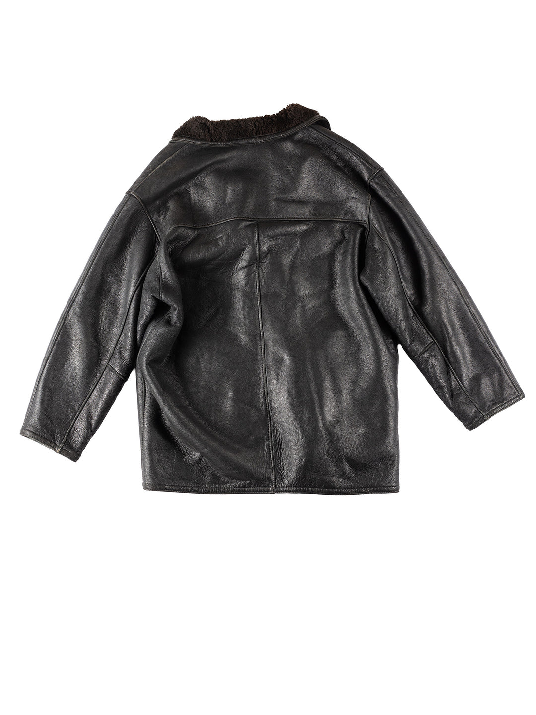 Vintage 80's Men Sheepskin Coat in BlackVN126Free Text