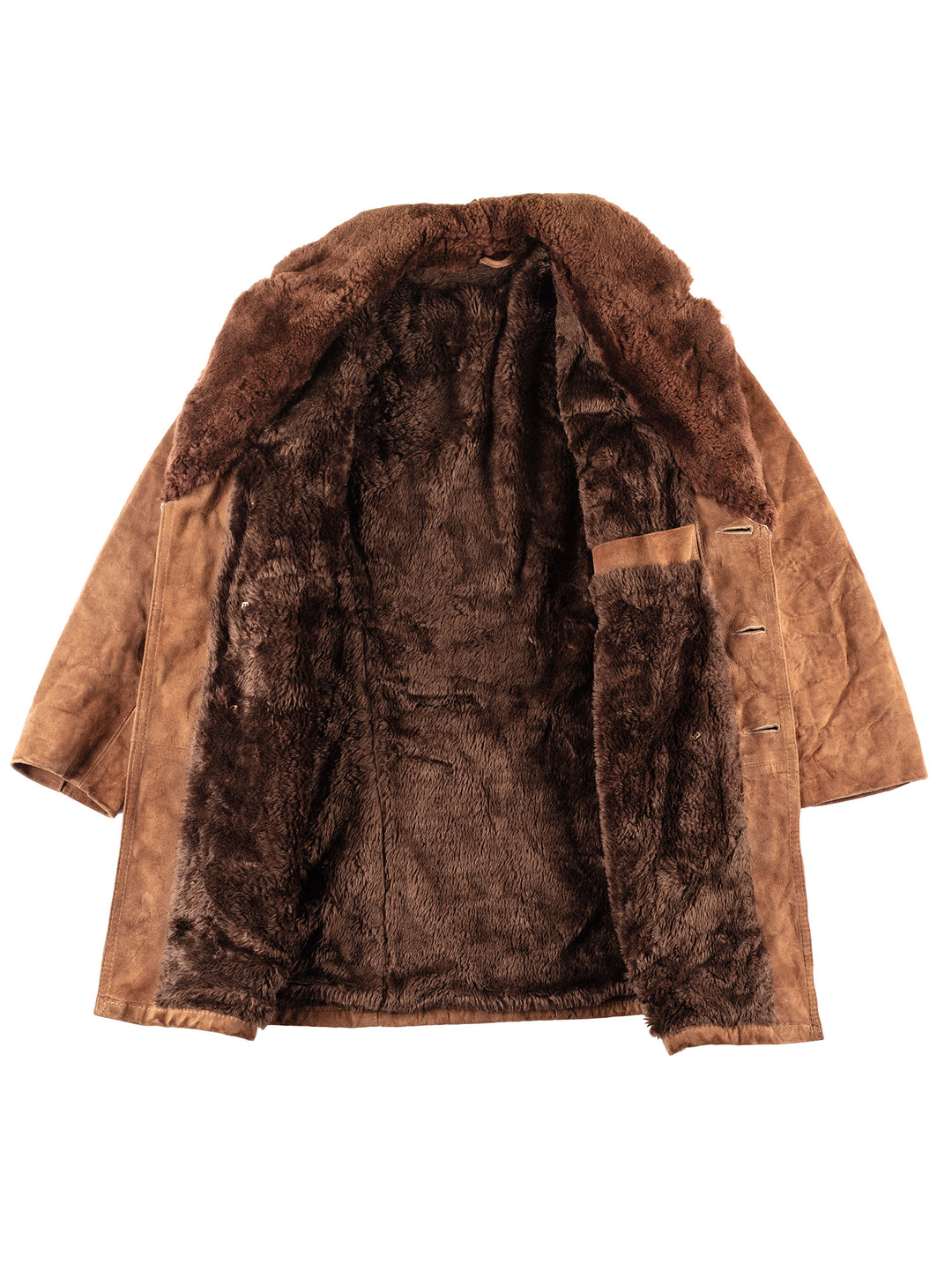 Vintage 70's Men Sheepskin Coat in Brown