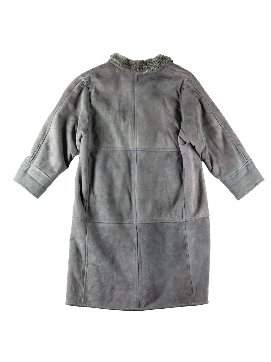 Vintage 80's Women Sheepskin Coat in GrayMN163