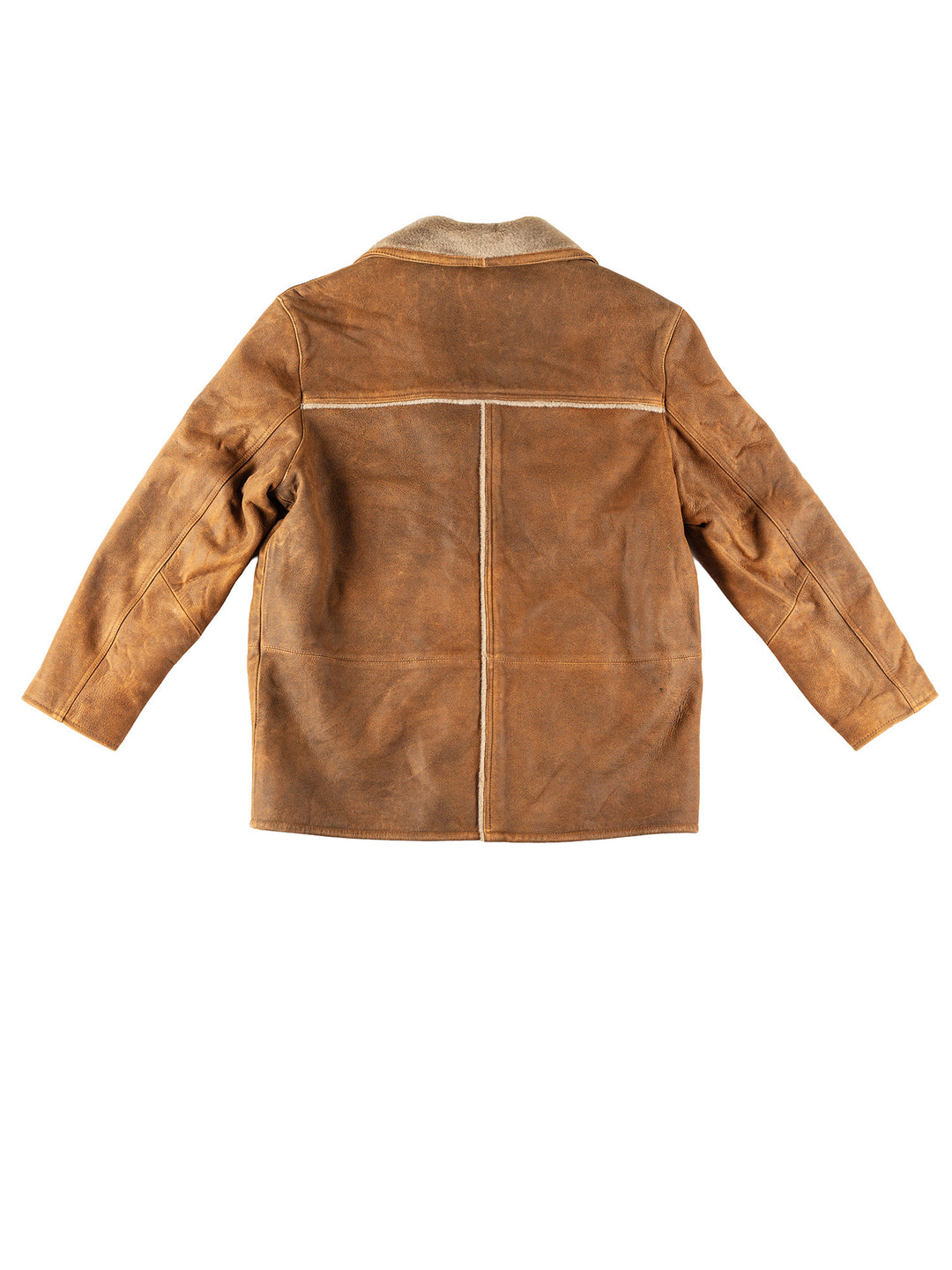 Vintage 90's Men Faux Sheepskin Coat in BrownVN218