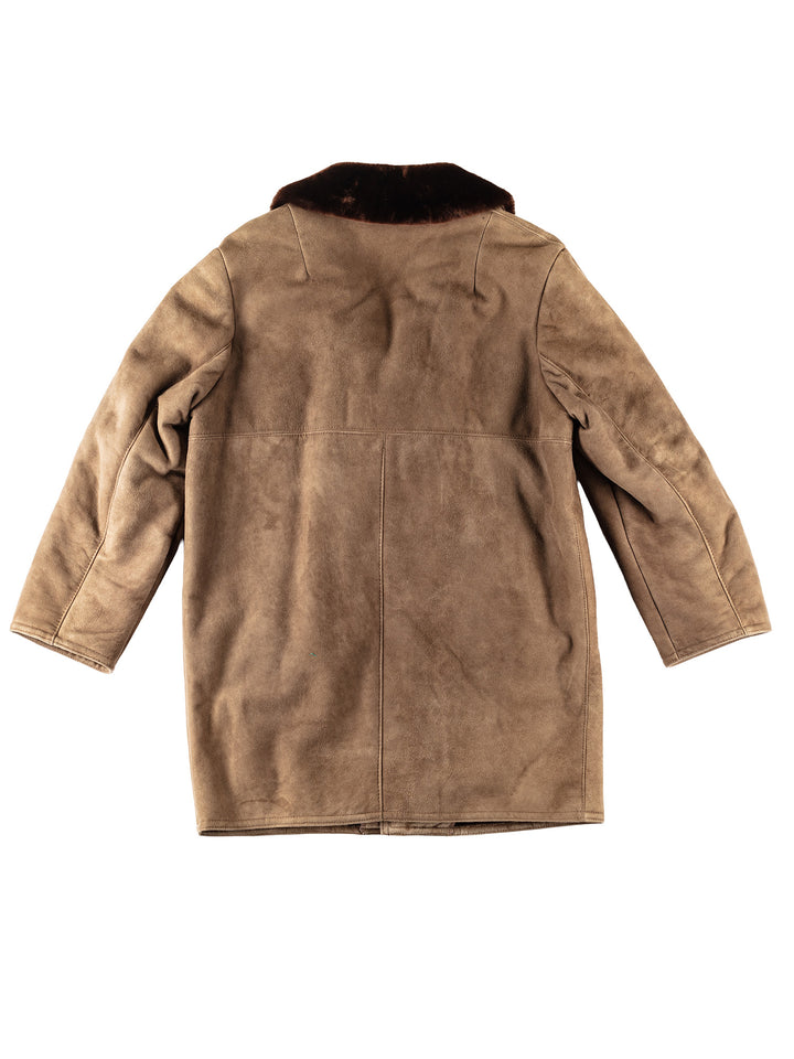 Vintage 80's Men Sheepskin Coat in BeigeVN136