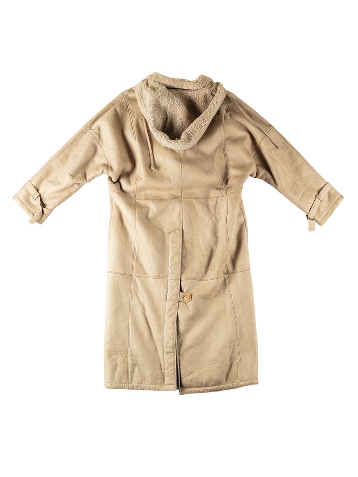 Vintage 90's Women Sheepskin Coat in BeigeMN234