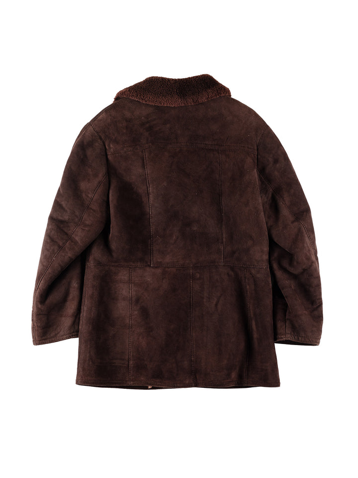 Vintage 80's Men Sheepskin Coat in BrownVN206