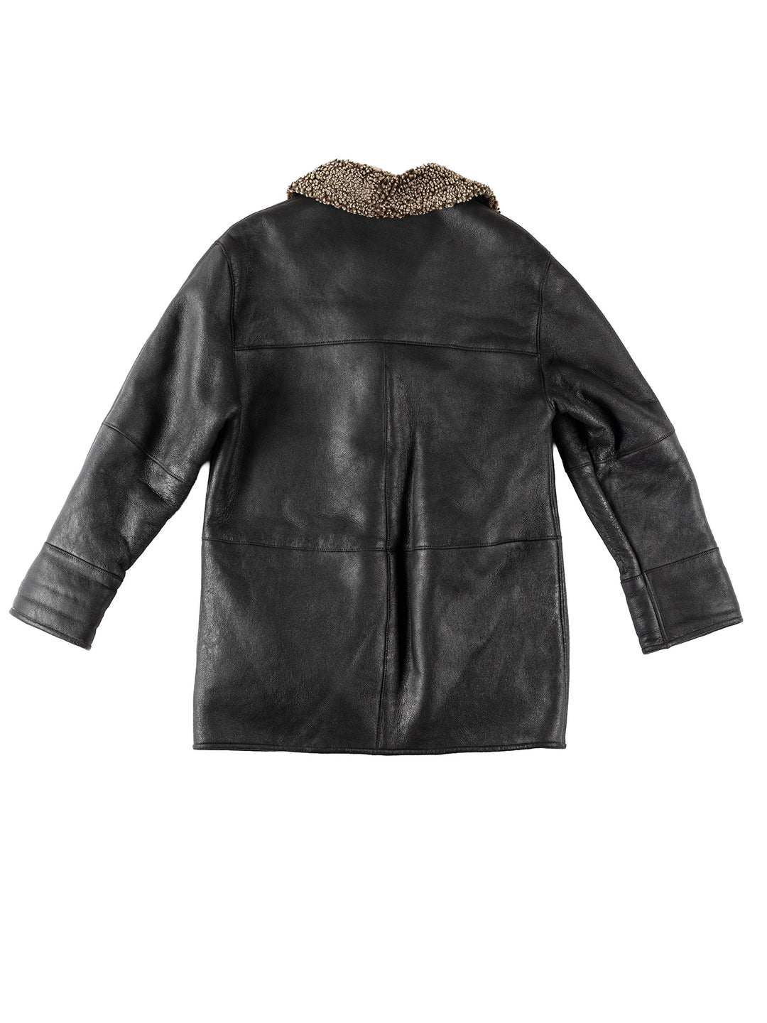 Vintage 80's Women Sheepskin Coat in BlackMN141
