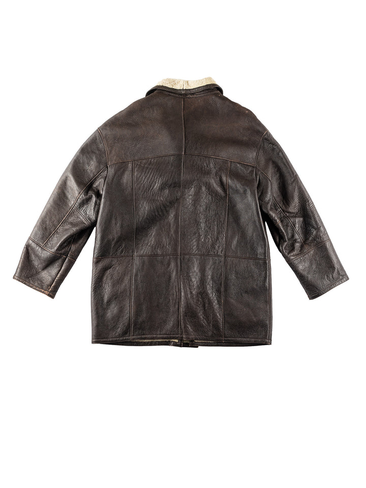 Vintage 90's Men Sheepskin Coat in BrownVN178