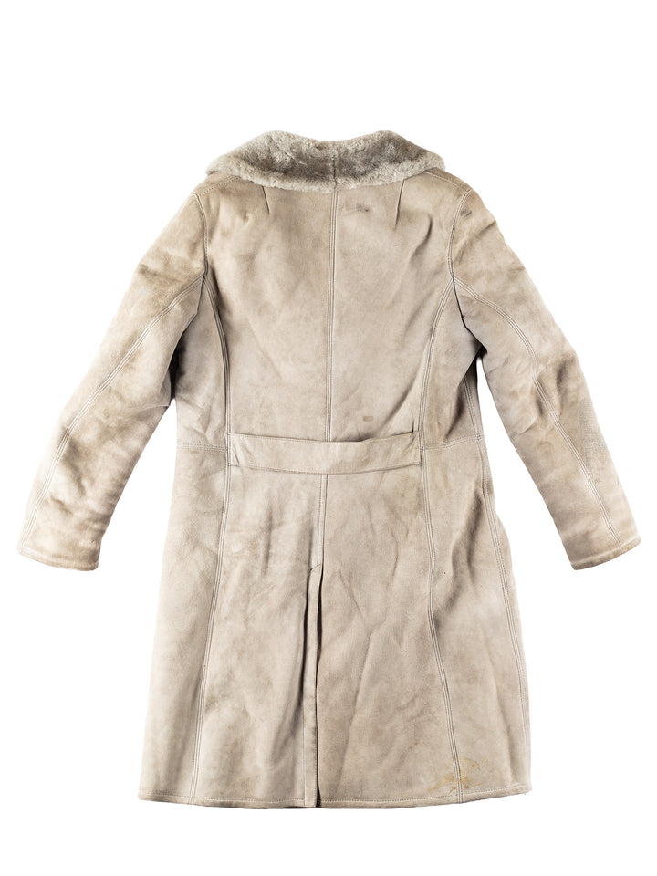 Vintage 80's Men Sheepskin Coat in GrayVN146