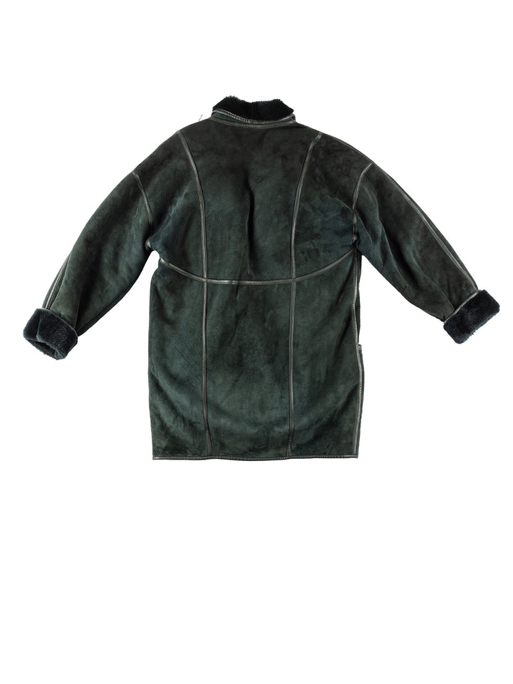 Vintage 90's Women Sheepskin Coat in GreenMN192