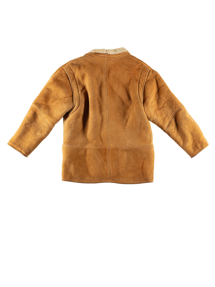 Vintage 80's Men Sheepskin Coat in BrownVN489