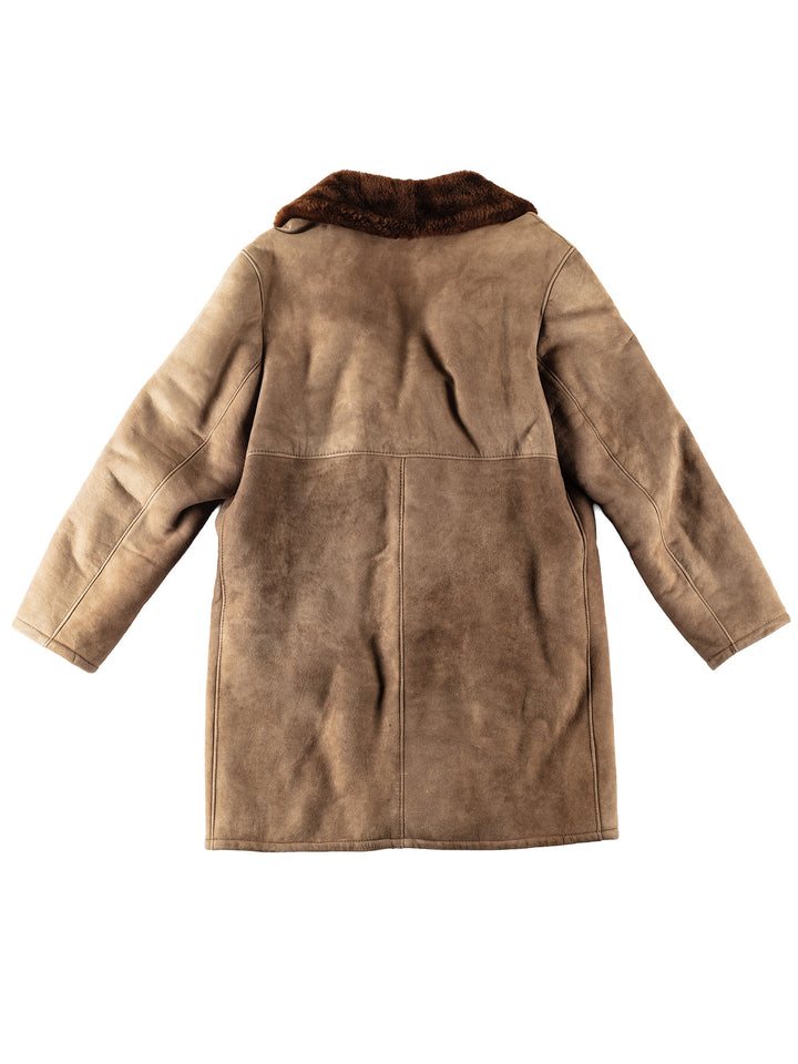 Vintage 80's Men Sheepskin Coat in BeigeVN394