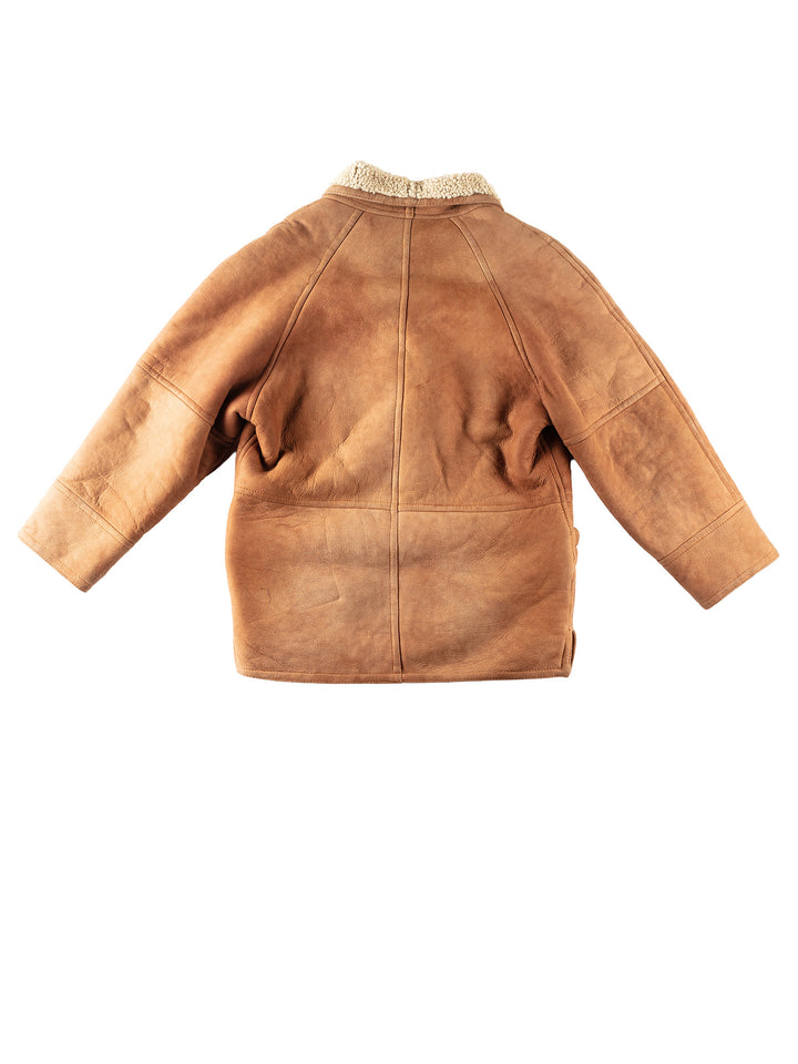 Vintage 80's Men Sheepskin Coat in BrownVN159