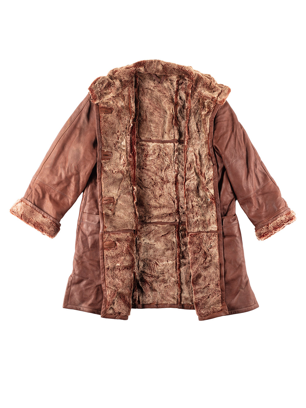 Vintage 90's Women Sheepskin Coat in Brown