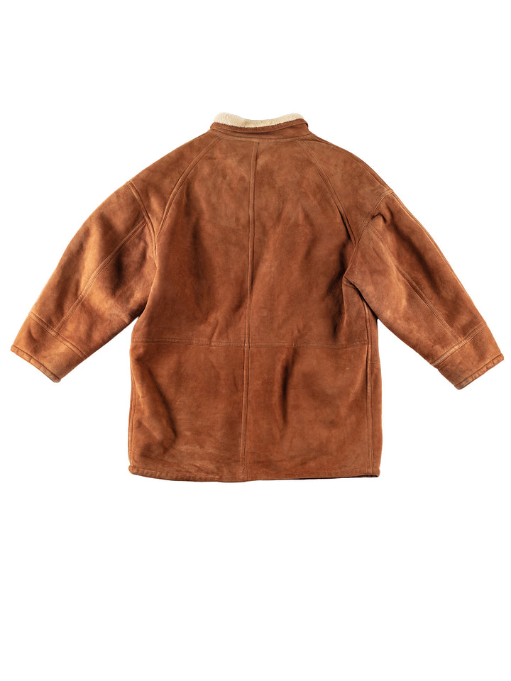 Vintage 80's Men Sheepskin Coat in BrownVN197