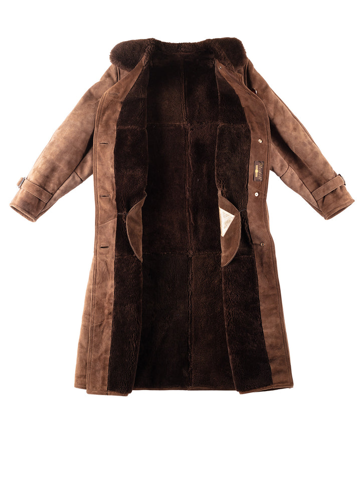 Vintage 80's Women Sheepskin Coat in Brown