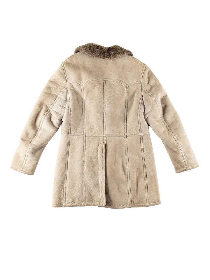 Vintage 80's Men Sheepskin Coat in BeigeVN200