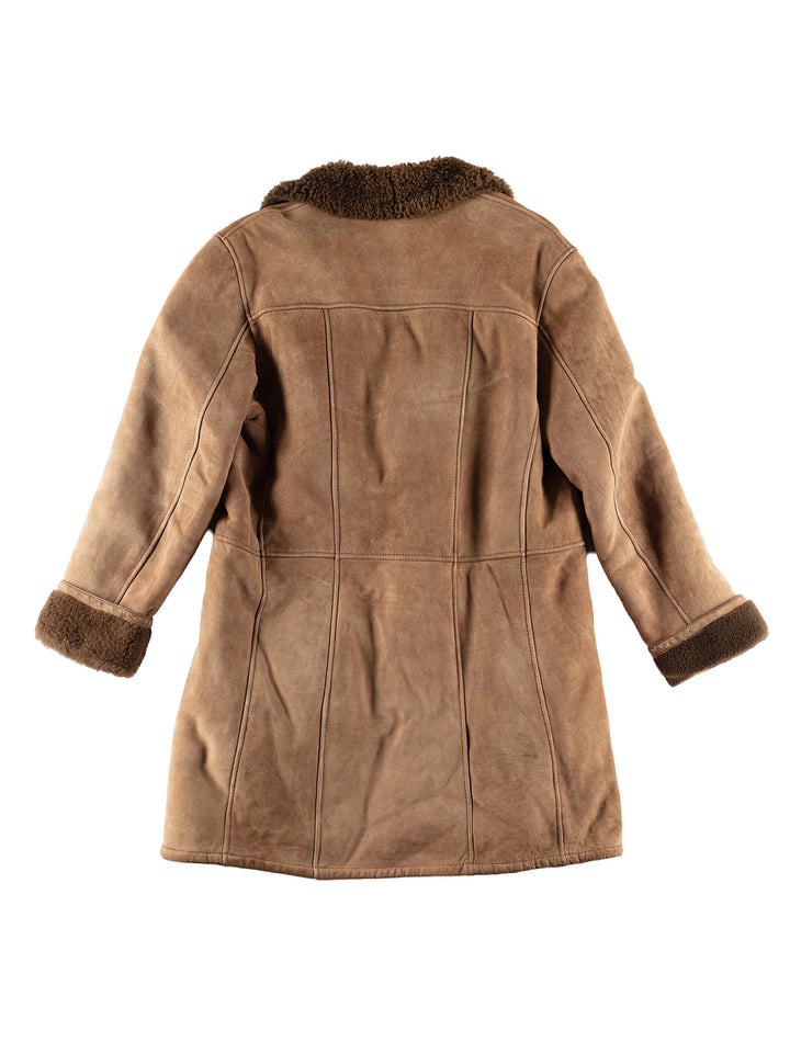 Vintage 70's Men Sheepskin Coat in BrownVN488
