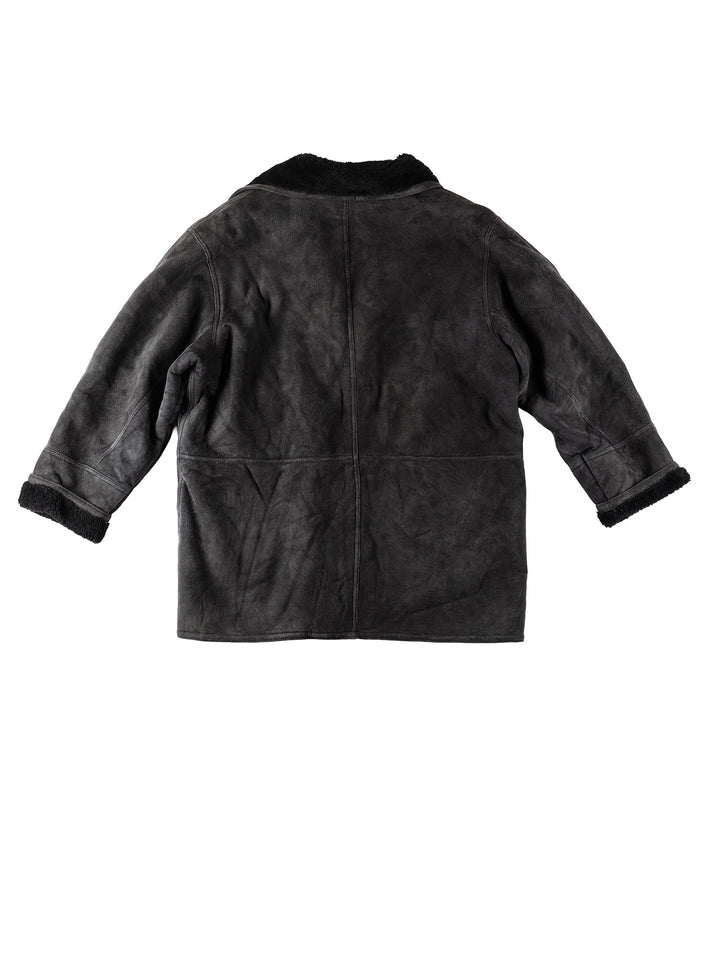 Vintage 90's Men Sheepskin Coat in BlackVN151