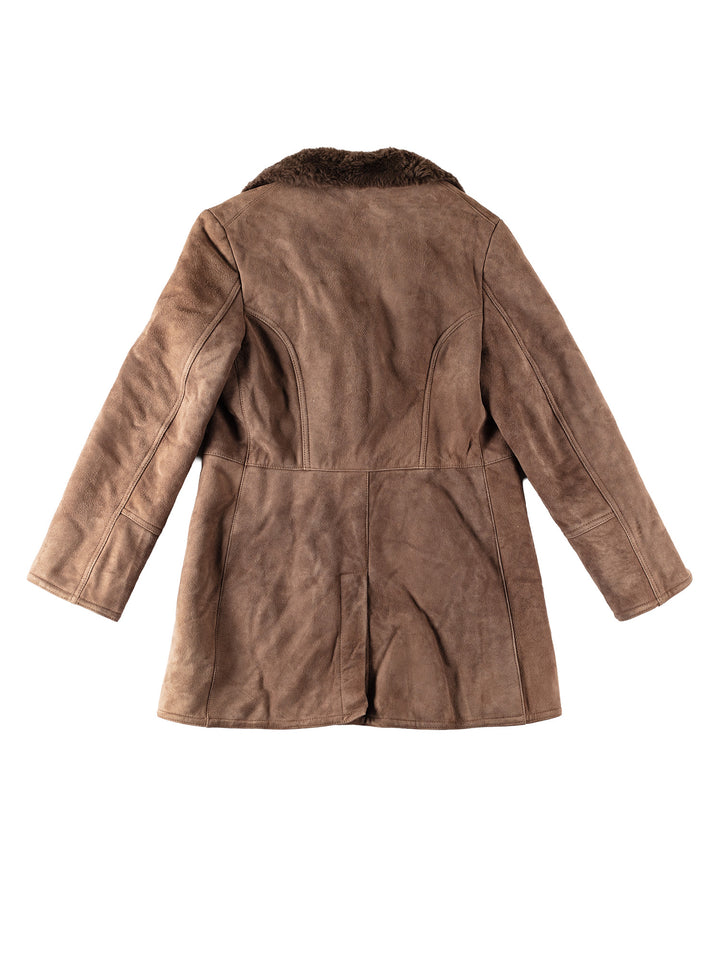 Vintage 70's Men Sheepskin Coat in BrownVN349