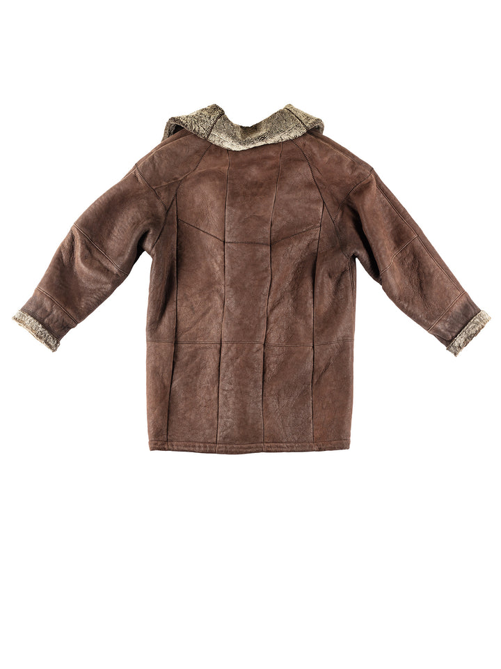 Vintage 80's Women Sheepskin Coat in BrownMN220