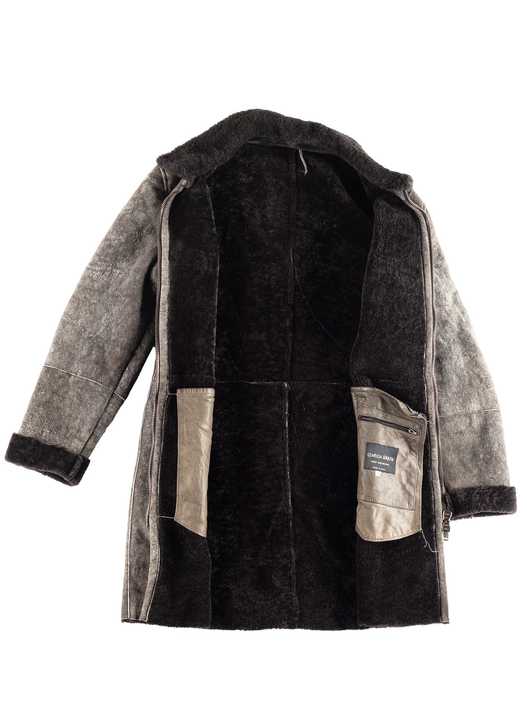 Vintage 00's Women Sheepskin Coat in Gray