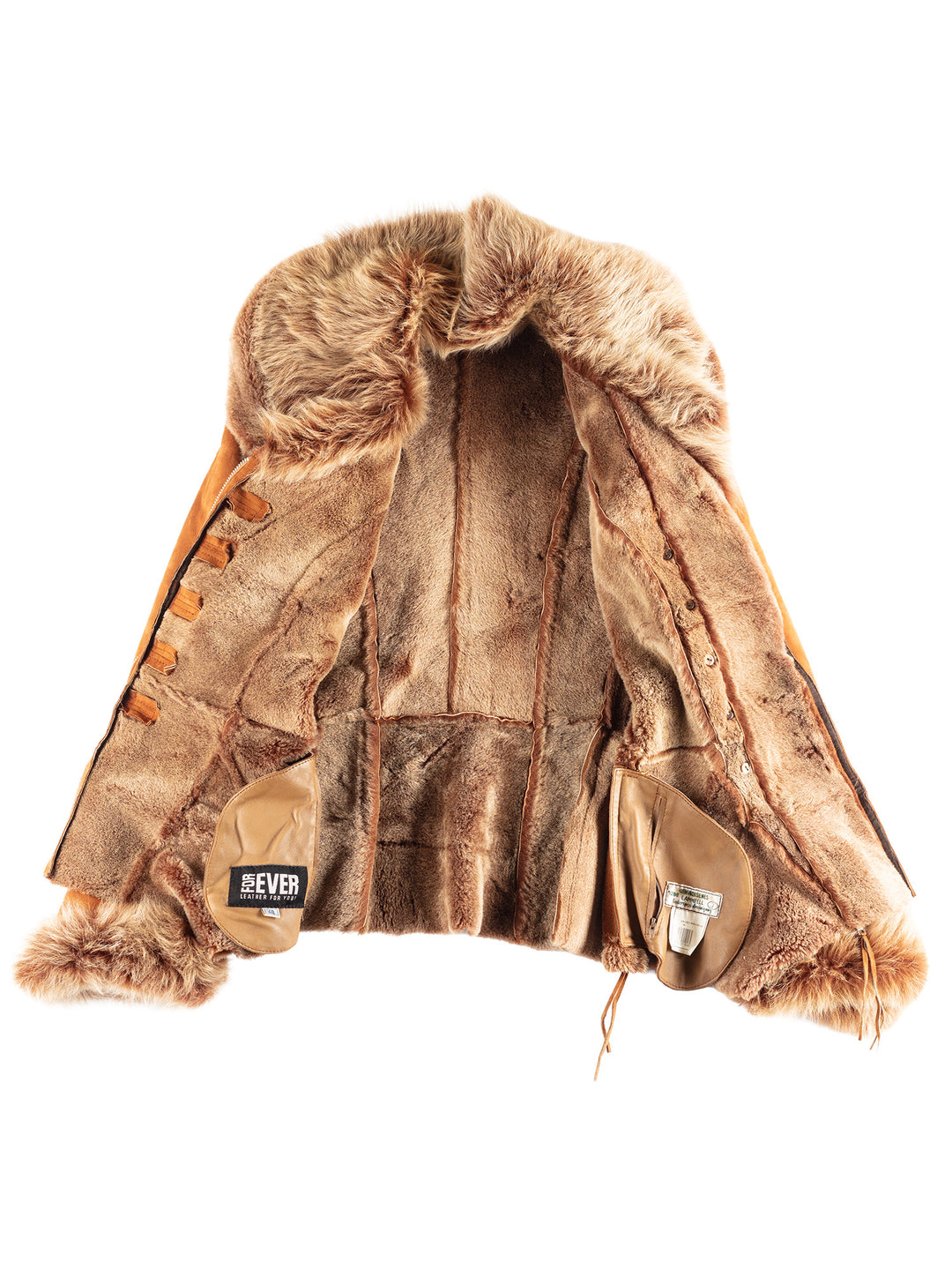 Vintage 90's Women Sheepskin Jacket in Brown