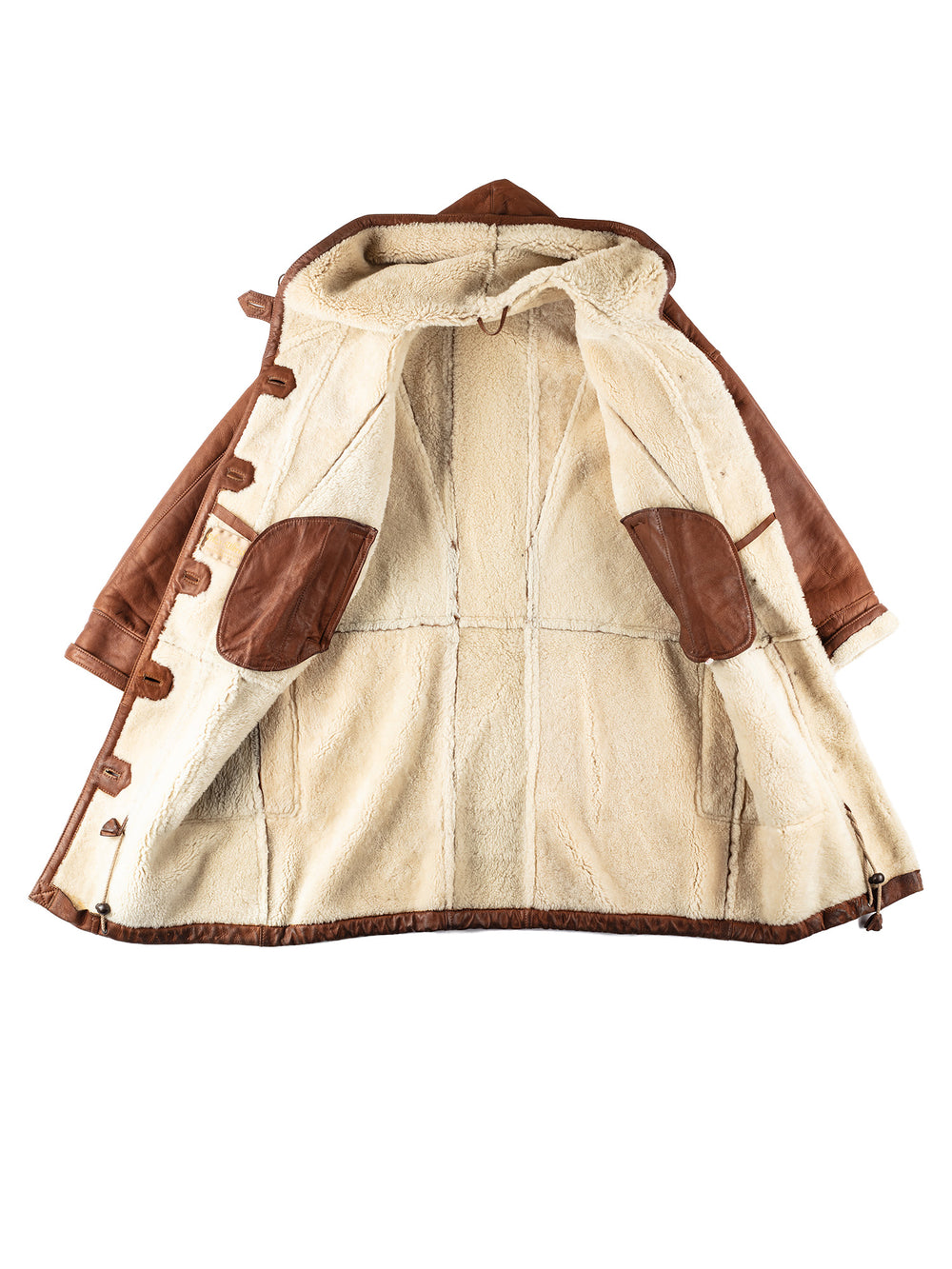 Vintage 80's Women Sheepskin Coat in Brown