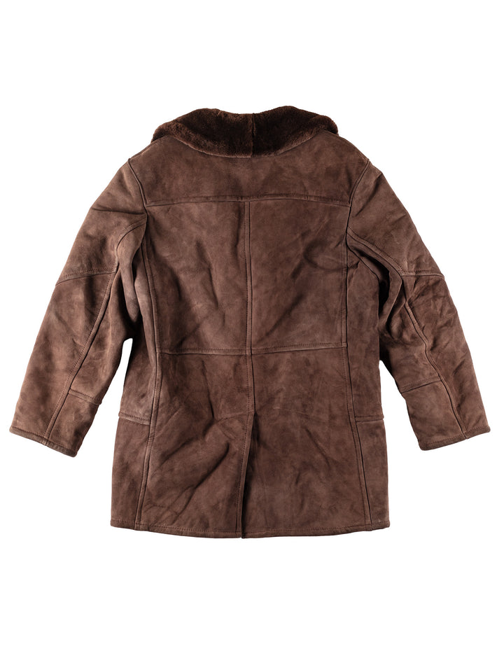 Vintage 80's Men Sheepskin Coat in BrownVN134