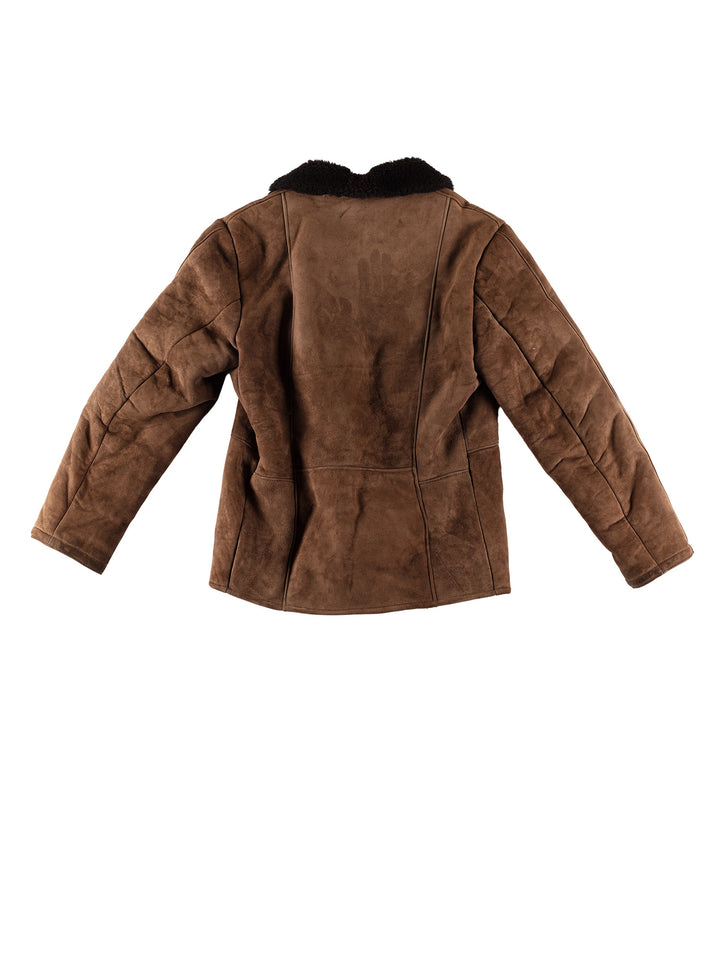 Vintage 80's Men Sheepskin Jacket in BrownVN479