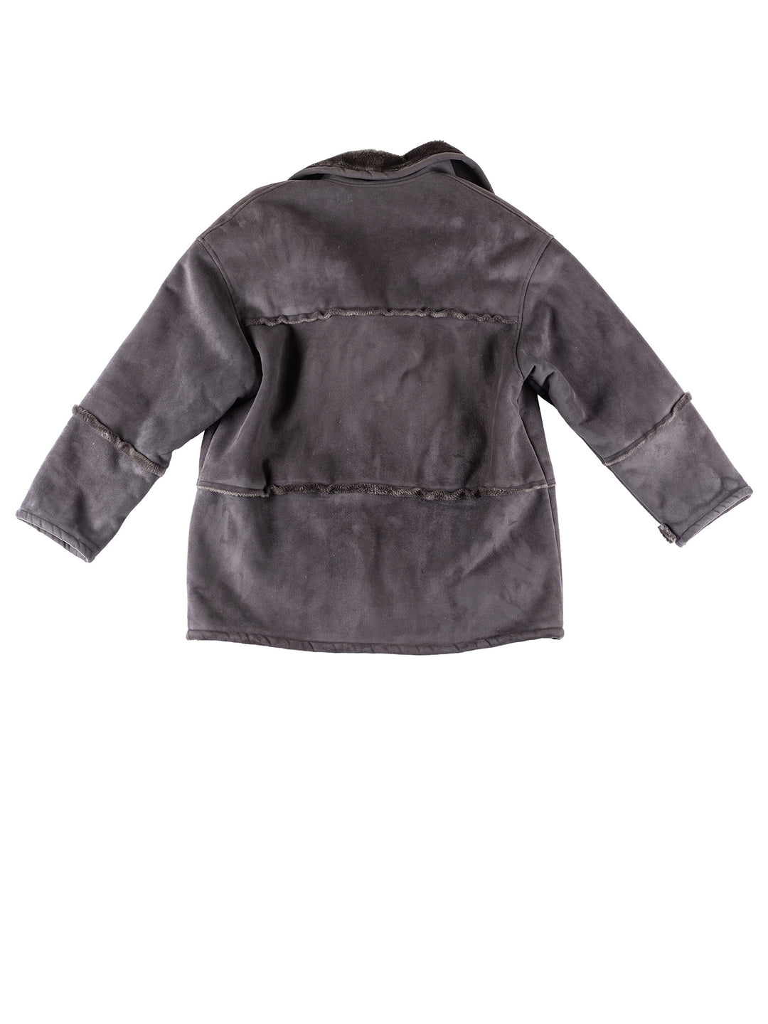 Vintage 90's Women Faux Sheepskin Coat in GrayMN223