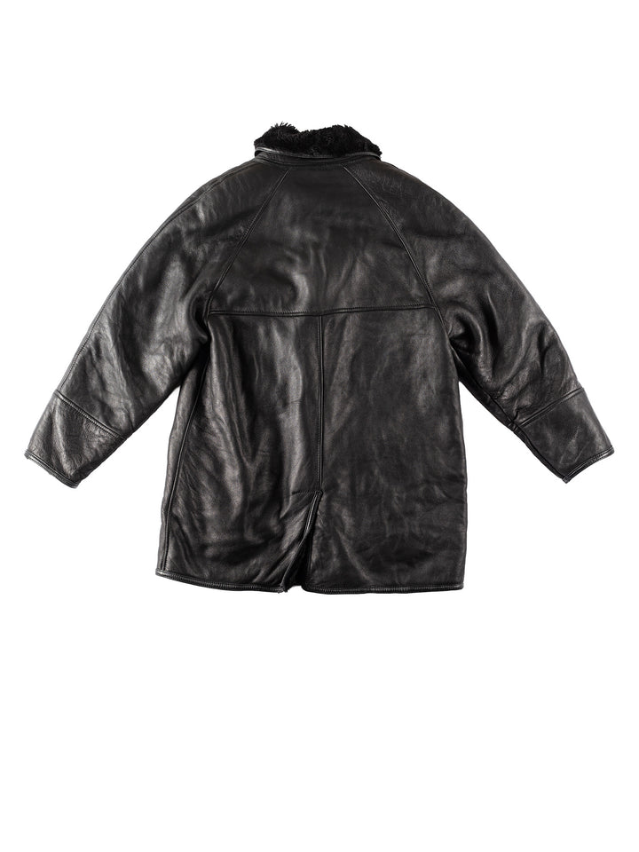 Vintage 90's Men Sheepskin Coat in BlackVN168