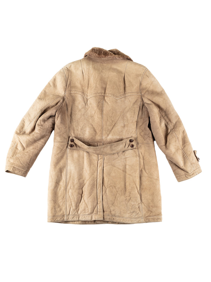 Vintage 80's Men Sheepskin Coat in BeigeVN108