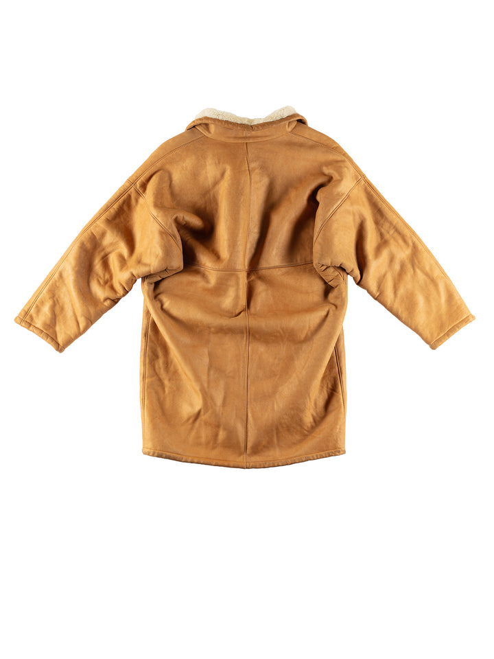 Vintage 80's Women Sheepskin Coat in BrownVN493