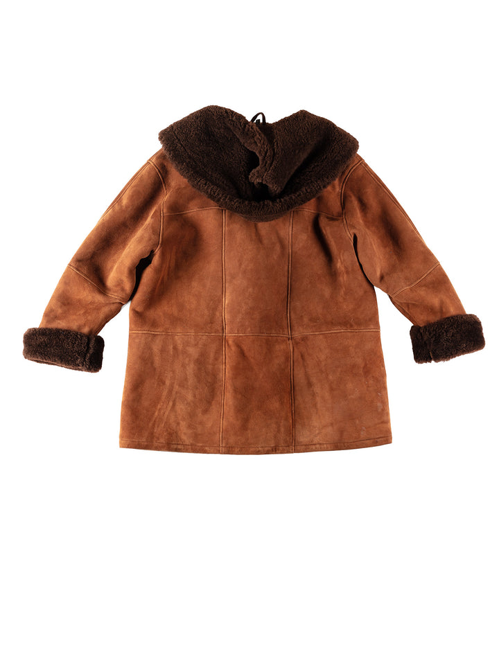 Vintage 80's Women Sheepskin Coat in BrownMN154