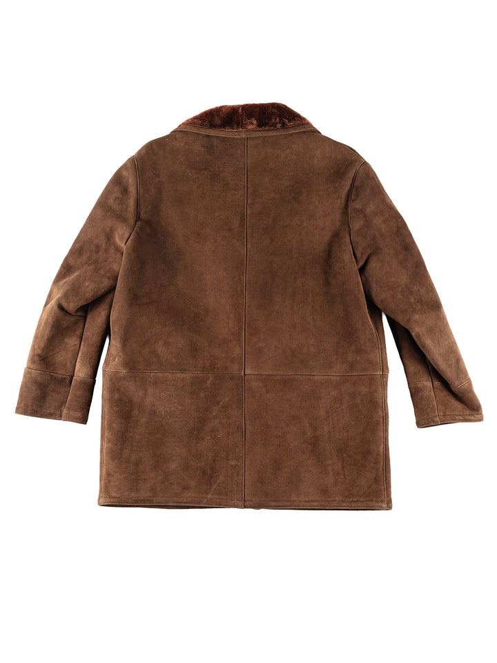 Vintage 80's Men Sheepskin Coat in BrownVN205